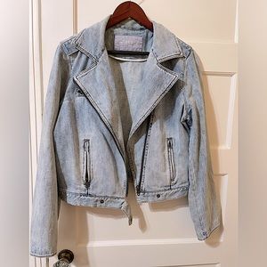 GAP Vintage Moto Denim Jacket Size L
